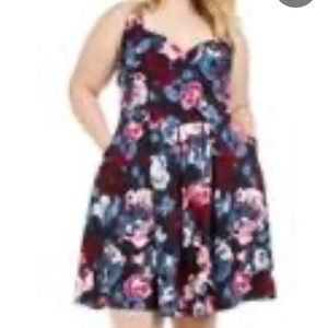 Trixxi Clothing Black Floral Print Fit-Flare Dress